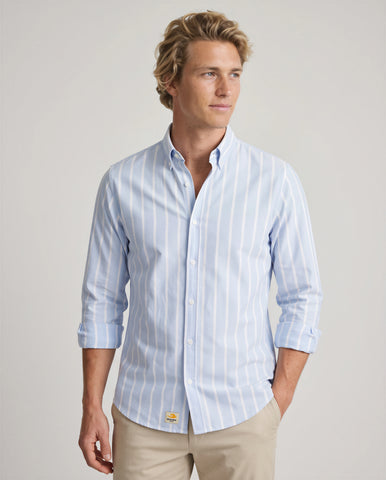 Camisa melange azul rayas