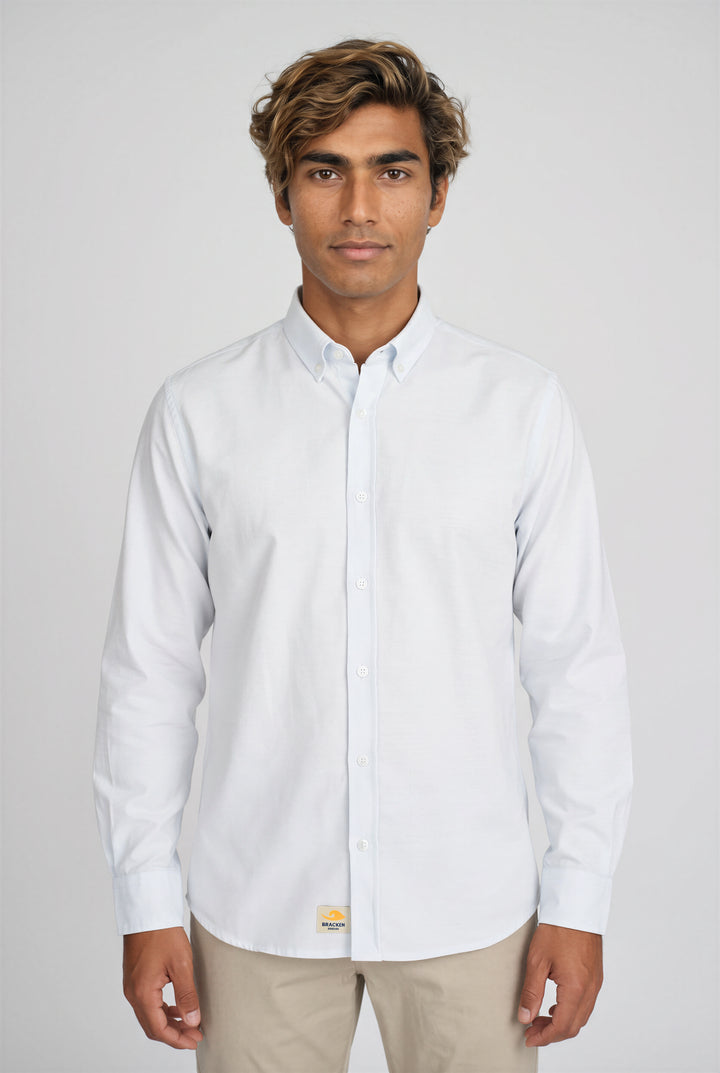 Chemise Oxford bleu aqua pour homme en coton biologique – Brackenbridge