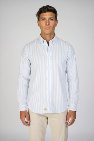 Camisa Oxford rayas azul