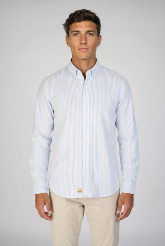 Camisa Oxford rayas azul