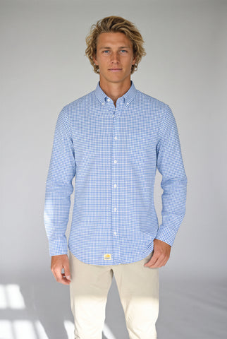 Camisa Oxford Vichy azul