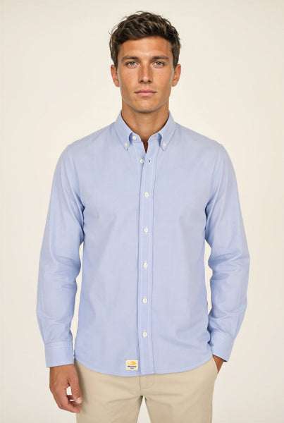 Camisa Popelin espiga azul