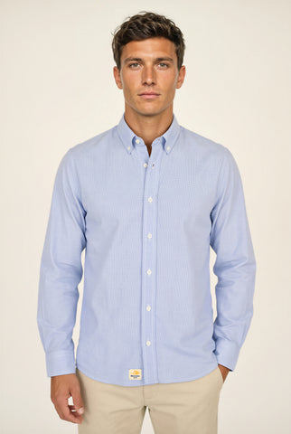 Camisa Popelin espiga azul