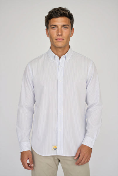 Camisa Popelin rayas azul claro