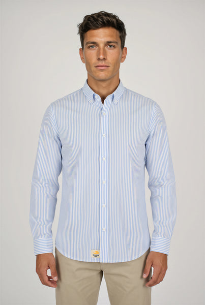 Camisa Popelin rayas azules