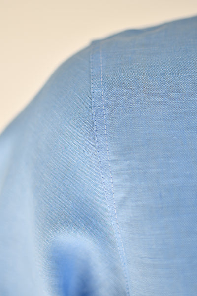 Camisa de lino azul para hombre - Brackenbridge