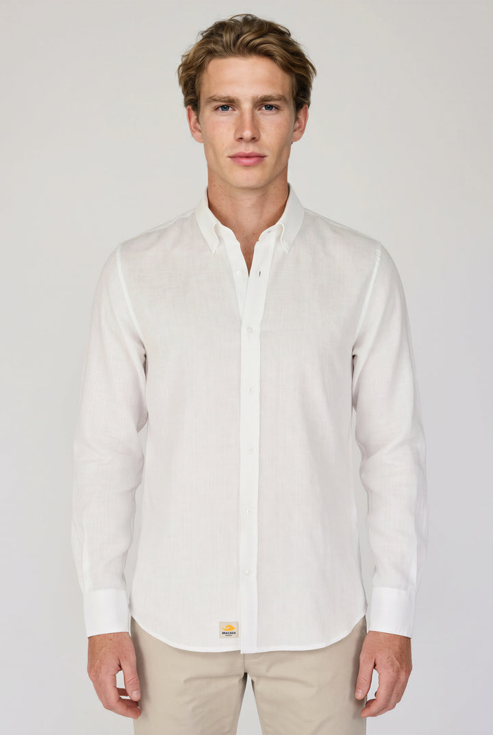 Camisa de lino blanca para hombre - Brackenbridge