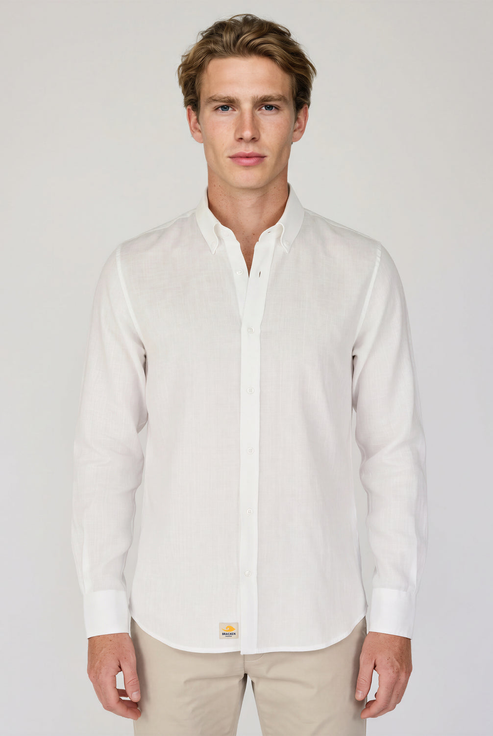 Camisa de lino blanca para hombre - Brackenbridge