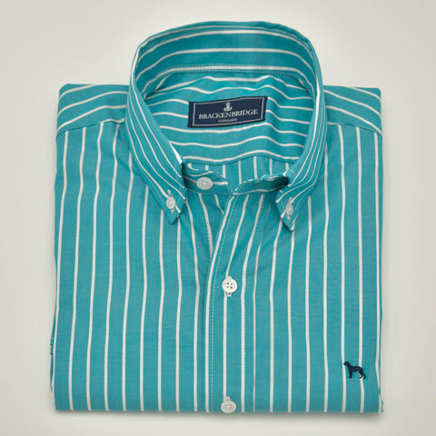 Camisa Popelin raya verde Dundee
