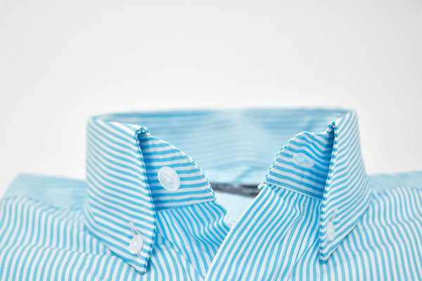 Camisa Popelin raya turquesa Cullen
