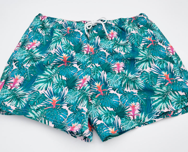 Bañador bermuda de estampado palms seagreen - Brackenbridge