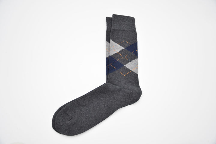 Calcetines de media caña rombos argyle charcoal - Brackenbridge