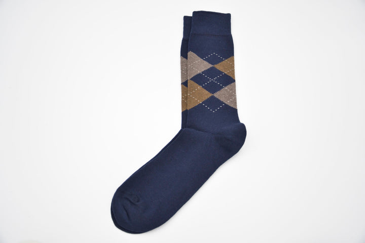 Calcetines de media caña rombos argyle blue - Brackenbridge