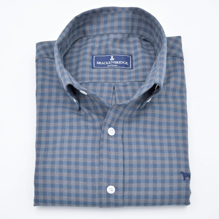 Chemise homme à carreaux vichy – Bleu et gris anthracite